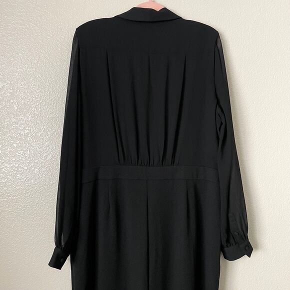 White House Black Market Jumpsuit Womens Size 16 Black Blazer Formal Preppy NEW - Picture 9 of 12